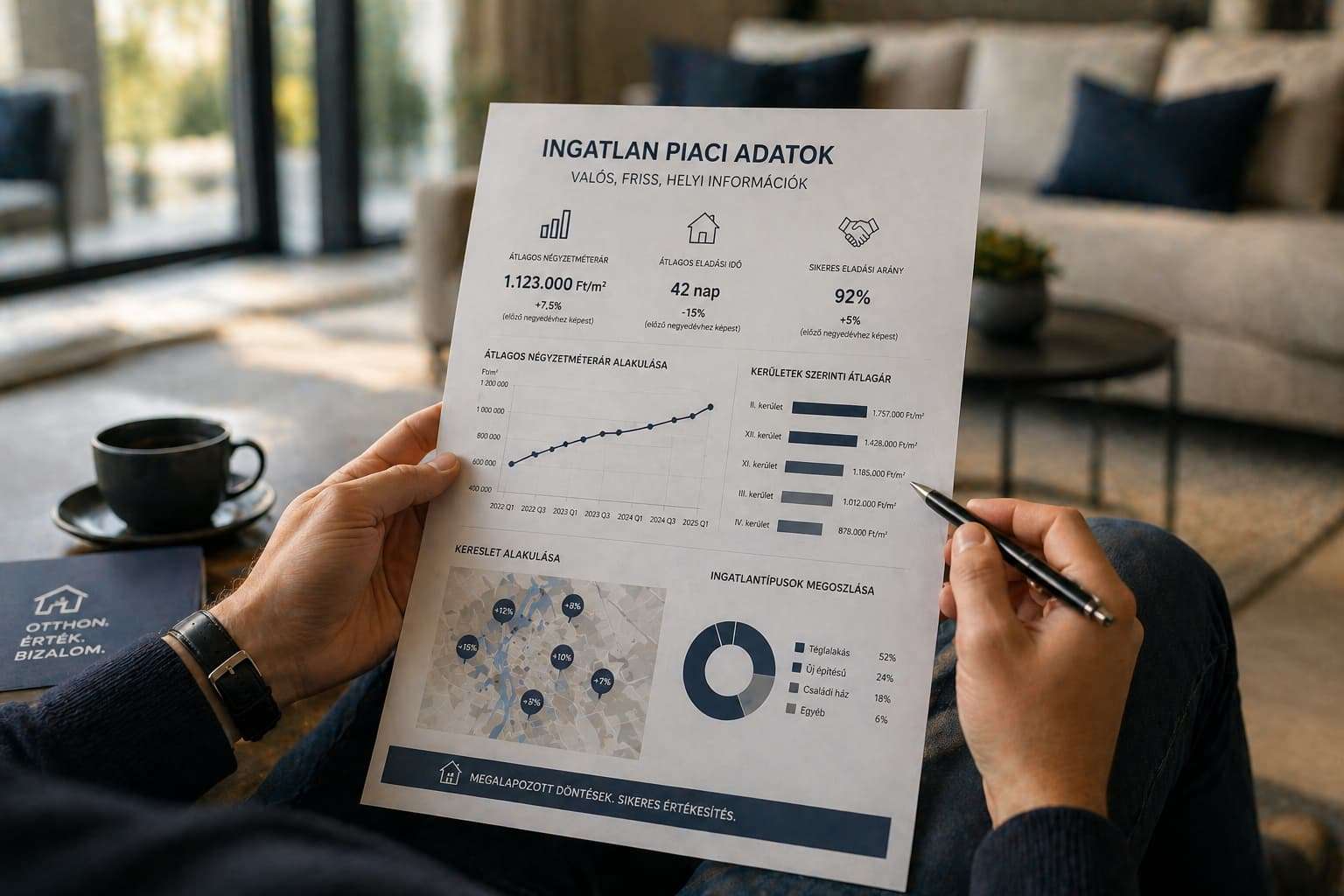 Val&oacute;s ingatlan piaci adatok
